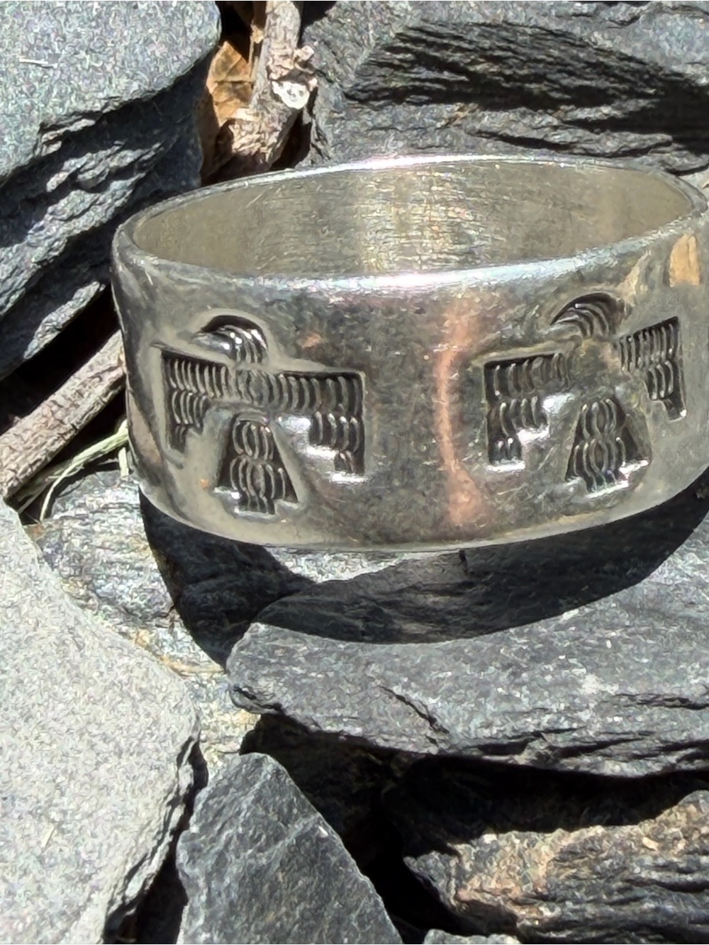 Vintage Bell Trading Co. Sterling Silver Thunderbird Navajo native Ring Sz 10